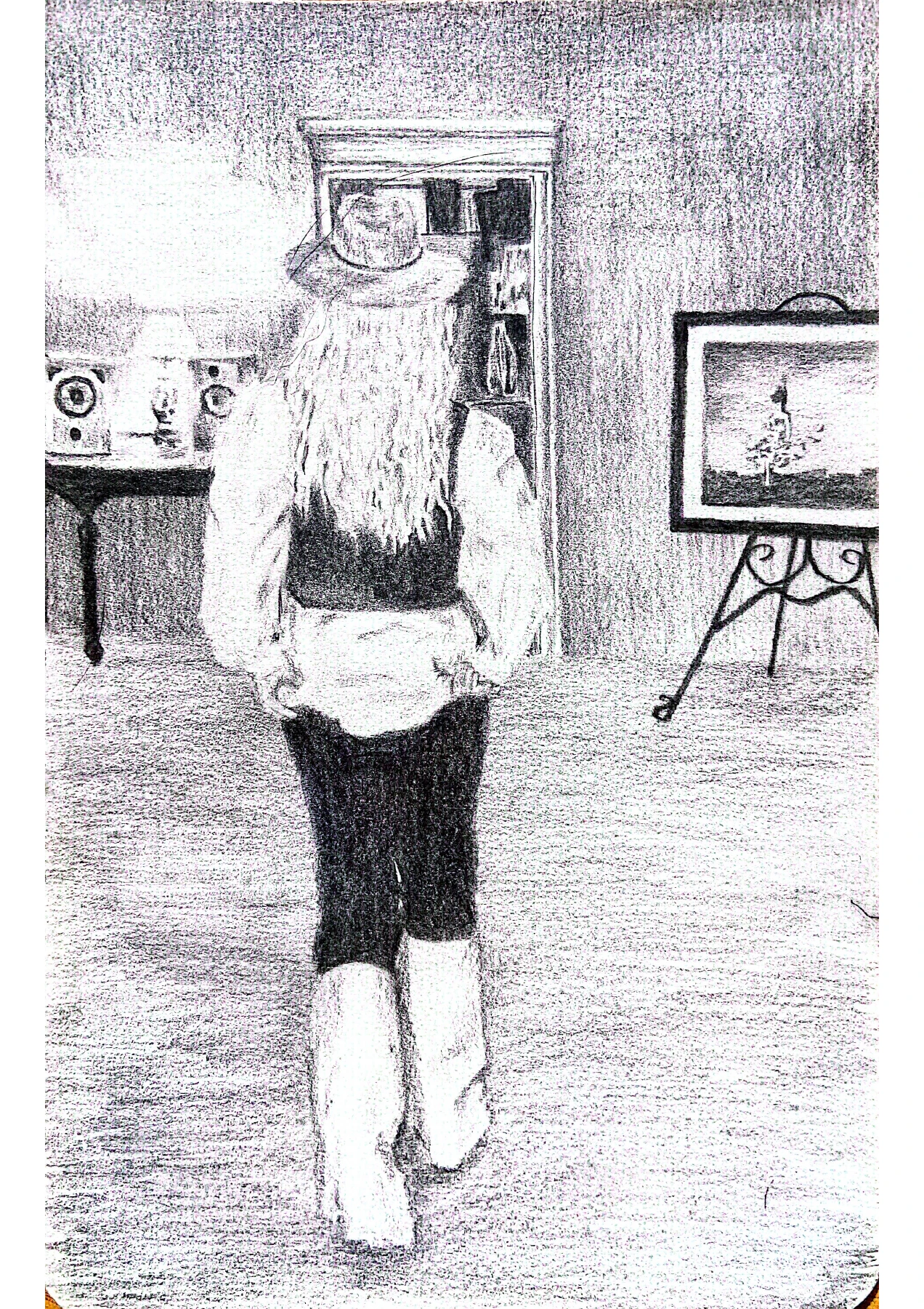 Mae Noland, Britney, graphite on paper.