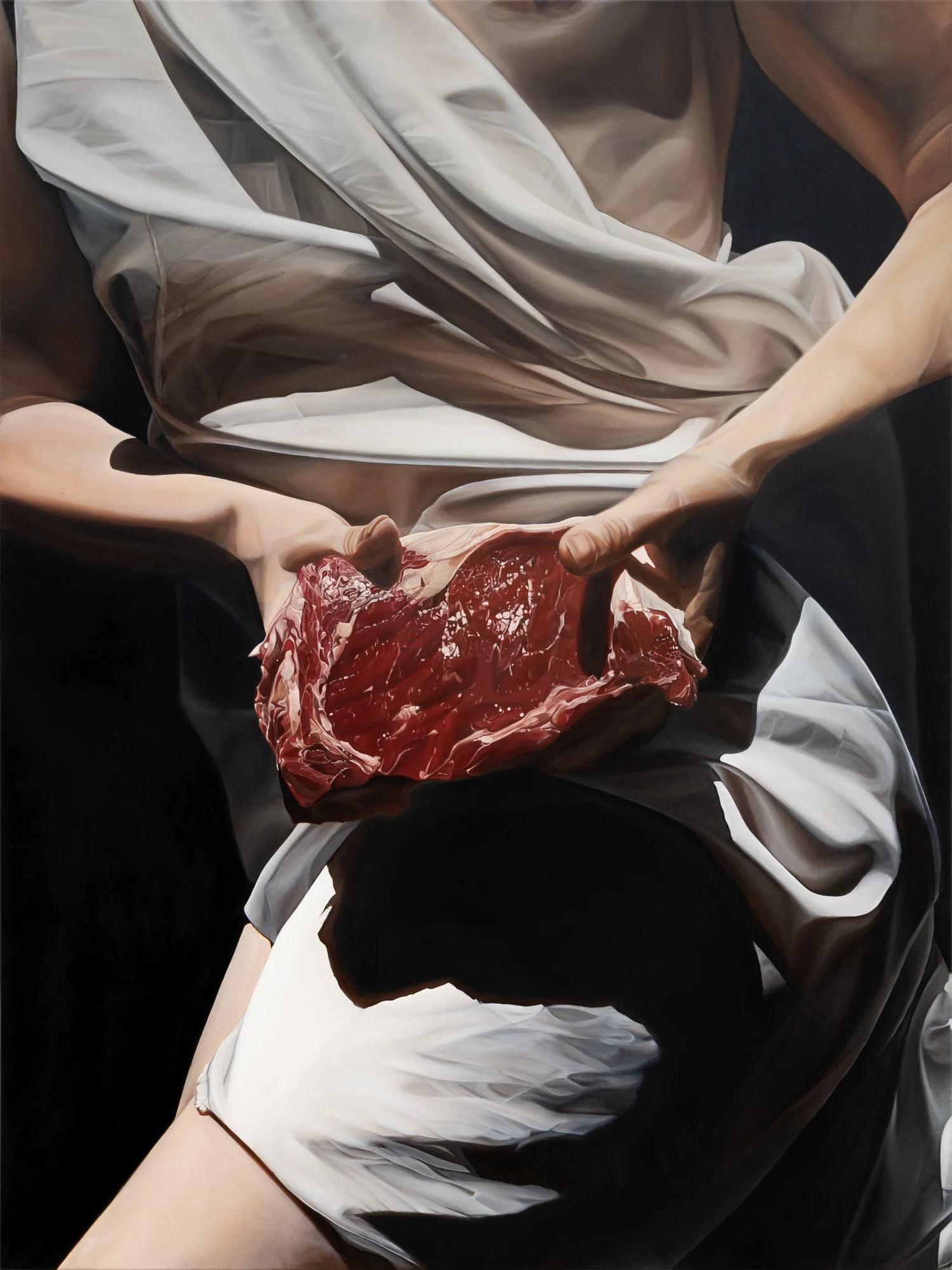 Rachel Sharpe, Necessity, 2024. Oil on linen, 36 × 48 inches.